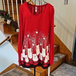 👚Mac & Belle Red Santa Claus Long Sleeve Top